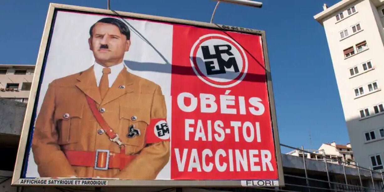 macron hitler poster