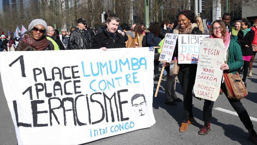 Belçika'nın başkenti Brüksel'de 24 Mart Cumartesi günü düzenlenen gösteride, ırkçılık protesto edildi.